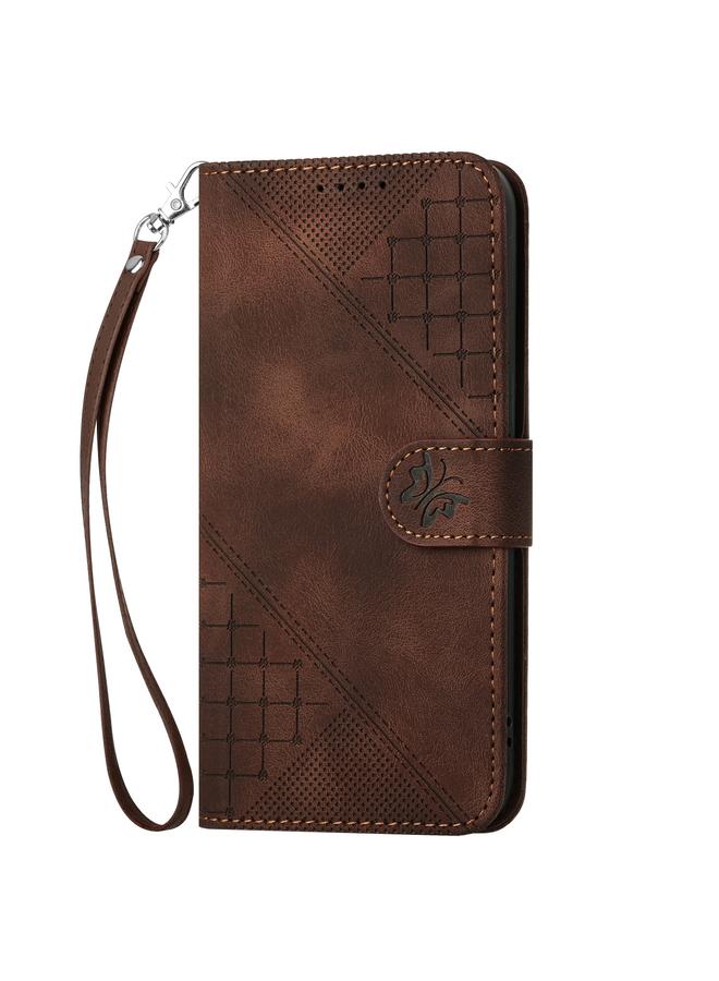 S-TOP Case For OPPO A93 5G Grid Butterfly Embossed Pattern Leather Phone Case with Lanyard - Image 2