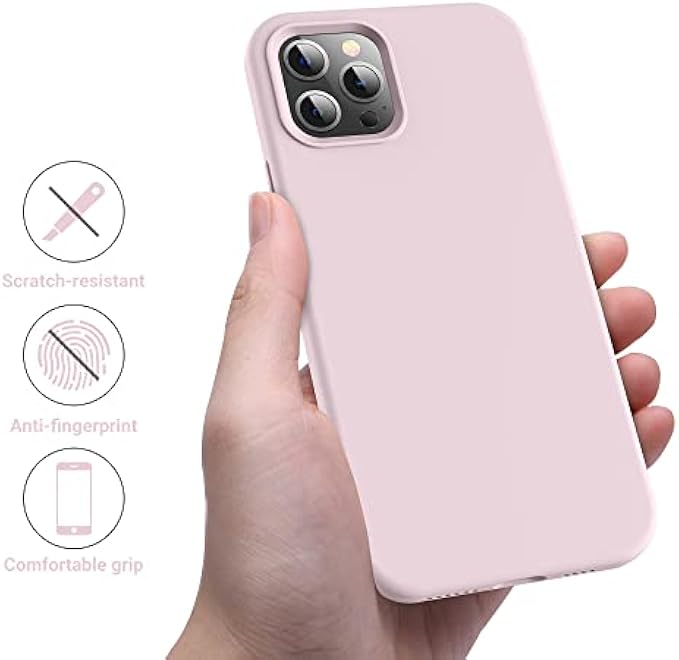 OTOFLY Compatible with iPhone 12 Pro Max Case 67 inch2020Silky and Soft Touch Series Premium Soft Liquid Silicone Rubber FullBody Protective Bumper Case Ice Pink - Image 4
