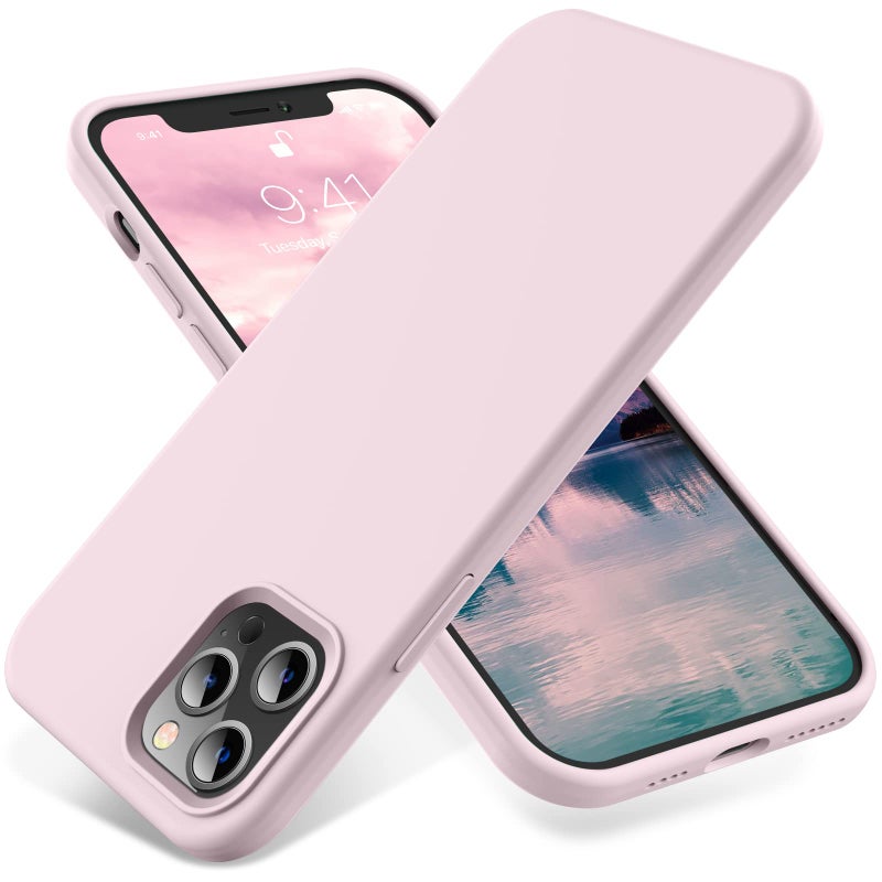 OTOFLY Compatible with iPhone 12 Pro Max Case 67 inch2020Silky and Soft Touch Series Premium Soft Liquid Silicone Rubber FullBody Protective Bumper Case Ice Pink - Image 1