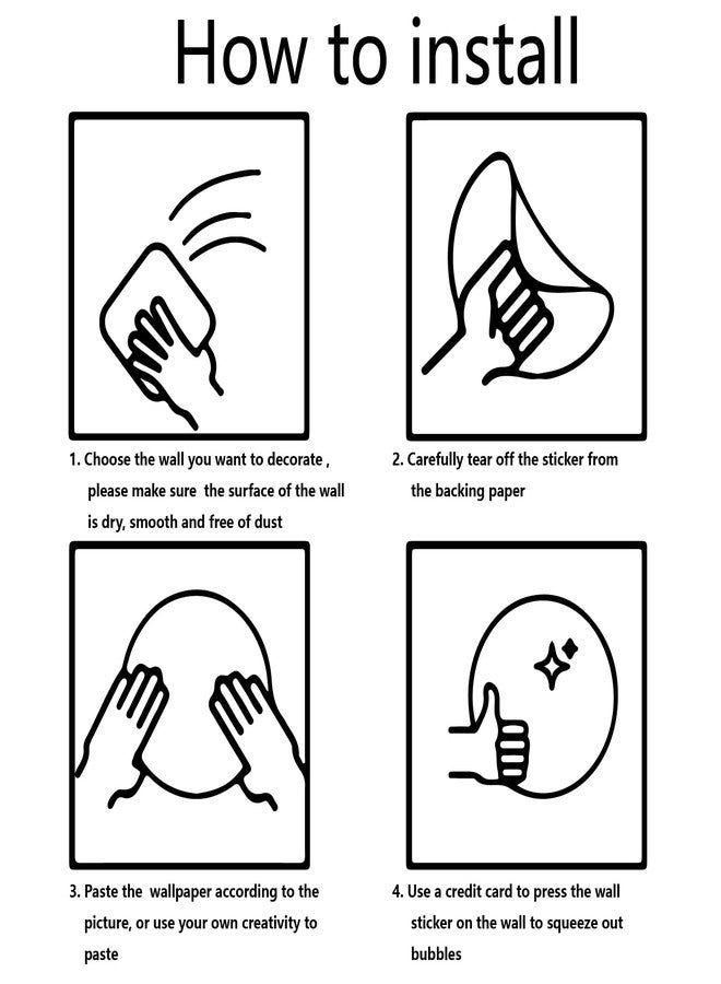 ملصقات حائط من CREATCABIN مكونة من 4 أوراق، ملصقات حائط لغرفة الغسيل، اقتباسات، ملصقات حائط فقاعية قابلة للإزالة، 4 أنماط، ديكور فني جداري منزلي لغرفة الغسيل والحمام، أسود 11.4 × 7.9 بوصة - Image 4