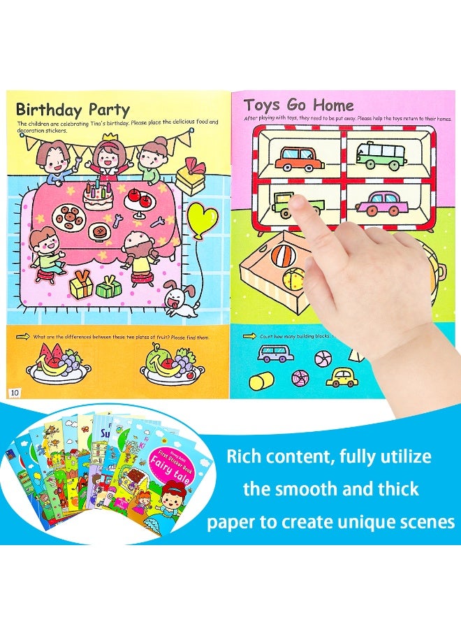 8 pcs children's anti-fruit jelly sticker book, fun education attention training, animal dinosaur ocean and other scenes of parent-child interactive gift set - Image 3