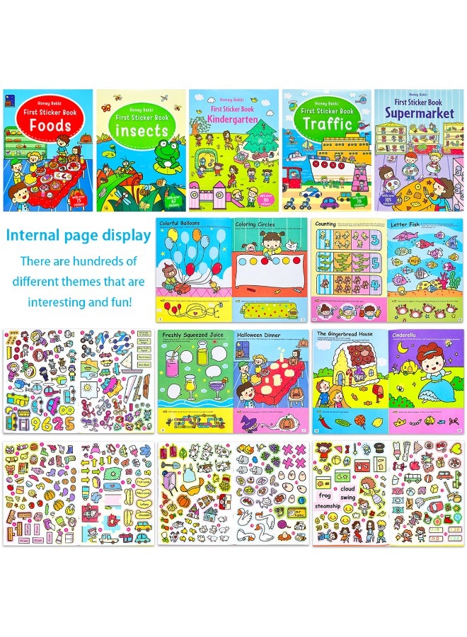 8 pcs children's anti-fruit jelly sticker book, fun education attention training, animal dinosaur ocean and other scenes of parent-child interactive gift set - Image 1