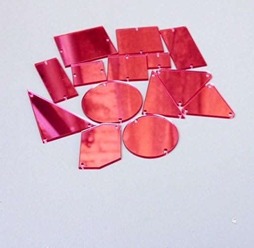 MEYA 50pcs Rose Red Sewing on Mirror Rhinestones DIY Acrylic Mirrored Beads for Costume Evening Dresses Cloth Garment Decoration - Image 3