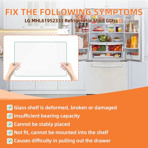 Tomatoman Upgraded MHL61952333 Refrigerator Glass Shelf Crispers Compatible with LG Kenmore Refrigerator Glass Shelf Replacement MHL61952323 Fit Lg Refrigerator Crisper Drawer Cover Frame Inserts Replacement - Image 5