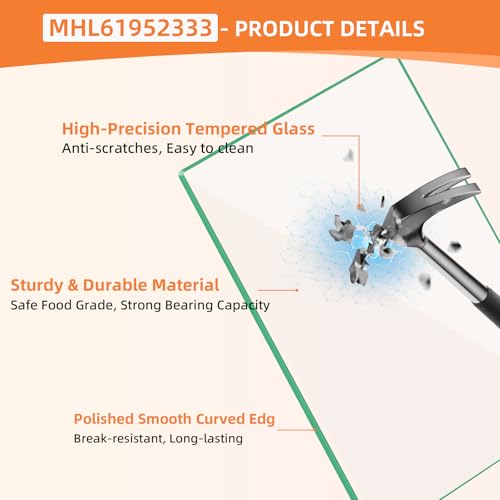 Tomatoman Upgraded MHL61952333 Refrigerator Glass Shelf Crispers Compatible with LG Kenmore Refrigerator Glass Shelf Replacement MHL61952323 Fit Lg Refrigerator Crisper Drawer Cover Frame Inserts Replacement - Image 4