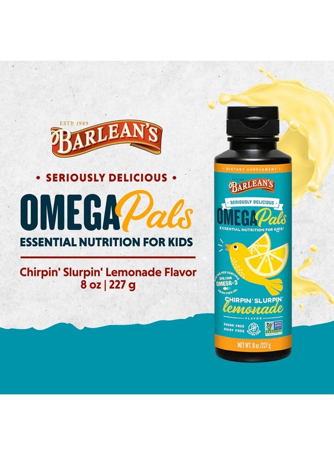 Barlean's Omega Pals Chirpin' Slurpin' Omega 3 for Kids, Yummy Lemonade Flavored Children's Liquid Fish Oil Supplement with 540 mg of EPA and DHA for Brain and Eye Health, 8 oz - Image 2