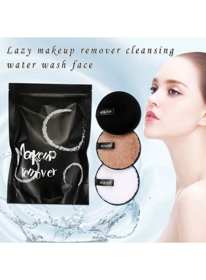 Vtrem 3 Colors Reusable Makeup Remover Pads Washable Double-Side Face Eye Lip Remover Pads Multi-Function Microfiber Soft Facial Cleaning Puffs Towels For All Skin, Black/White/Coffee - Image 5