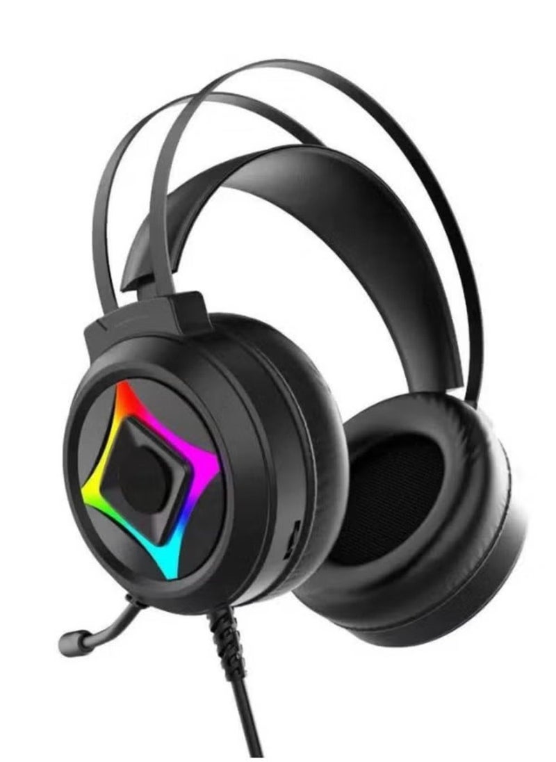 JAJEEK G101 Gaming Headset with LED Backlight, 50mm Horn Drivers, PU Leather Ear Pads, Dual 3.5mm Audio Jacks, USB Connection, and Built-in Microphone for Immersive Sound Experience – Perfect for PC, PS4, Xbox, and More - Image 4