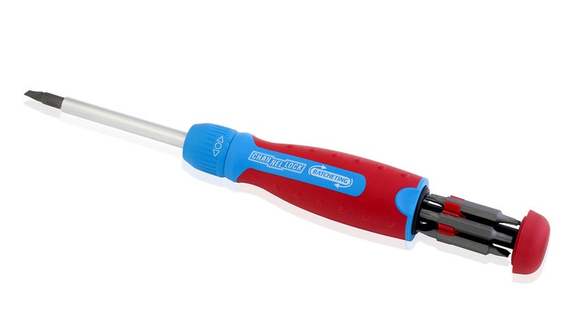 CHANNELLOCK 131CB 13-in-1 Ratcheting Multi-Bit Screwdriver, Multi-Bit Storage, 1/4-Inch Nut Driver, Quick-Load Handle with Cushion Grip, 28-Tooth Ratchet Mechanism Provides Up to 225lbs. of Torque - Image 3