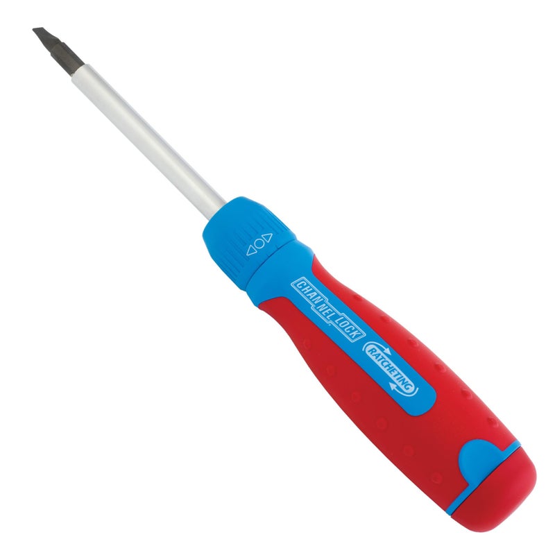 CHANNELLOCK 131CB 13-in-1 Ratcheting Multi-Bit Screwdriver, Multi-Bit Storage, 1/4-Inch Nut Driver, Quick-Load Handle with Cushion Grip, 28-Tooth Ratchet Mechanism Provides Up to 225lbs. of Torque - Image 1