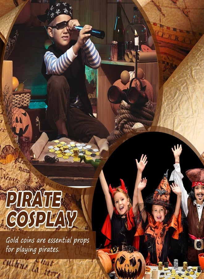 هانايف، 800 قطعة من عملات القراصنة البلاستيكية، كنز ذهبي، دبلون إسباني، عملة عيد القديس باتريك المزيفة، لعبة للأطفال، ألعاب لوحية، حفلات قراصنة، تنكر، مكافأة للمعلمين في الفصل الدراسي (ذهبي، فضي، برونزي) - Image 5