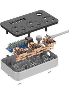 Power Strip with 3 Universal Sockets, 6 USB Ports, 2500W, 2M Cable, Anti-Static - pzsku/Z70B5D5A77F53209C754FZ/45/_/1738235238/feb2aa5b-2b50-409f-8b7a-c642c26323a4