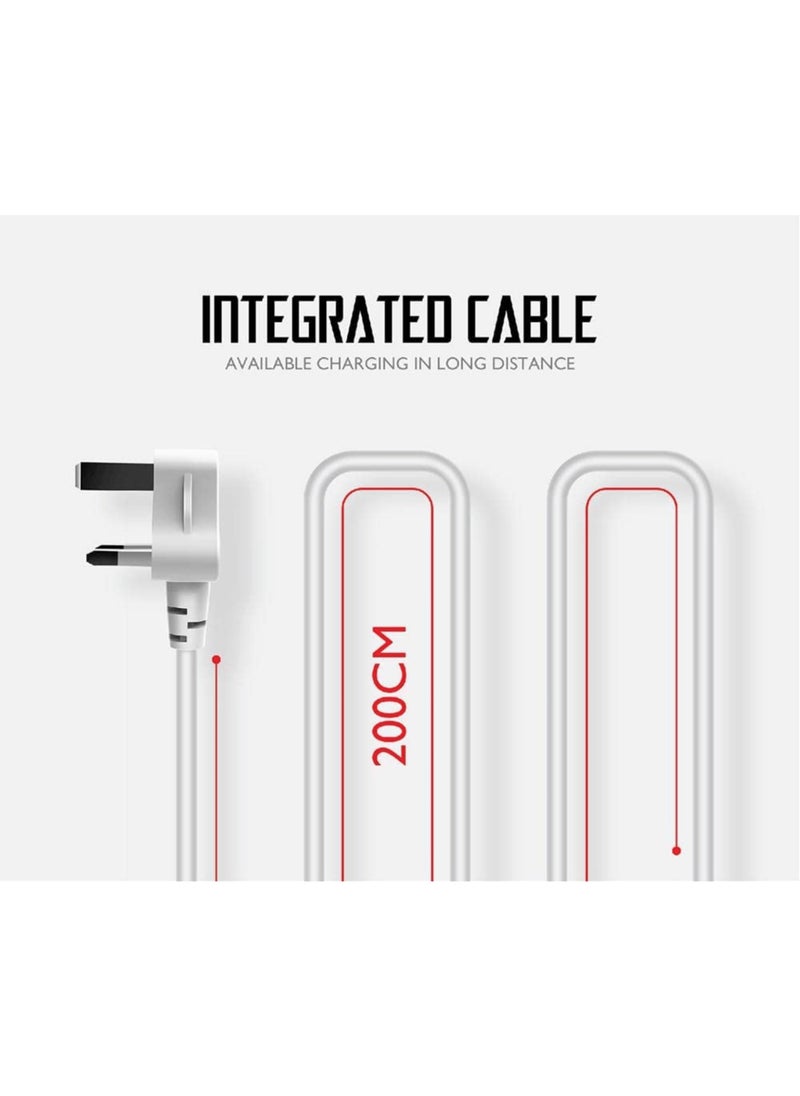 Foji - Power Strip with 3 Universal Sockets, 6 USB Ports, 2500W, 2M Cable, Anti-Static - Image 1