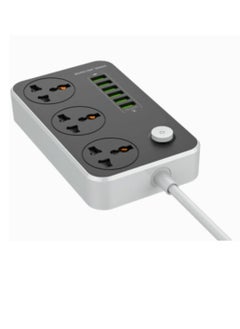 Power Strip with 3 Universal Sockets, 6 USB Ports, 2500W, 2M Cable, Anti-Static - pzsku/Z70B5D5A77F53209C754FZ/45/_/1738235307/4c1ee236-af4a-493b-8900-e6d0437e6784