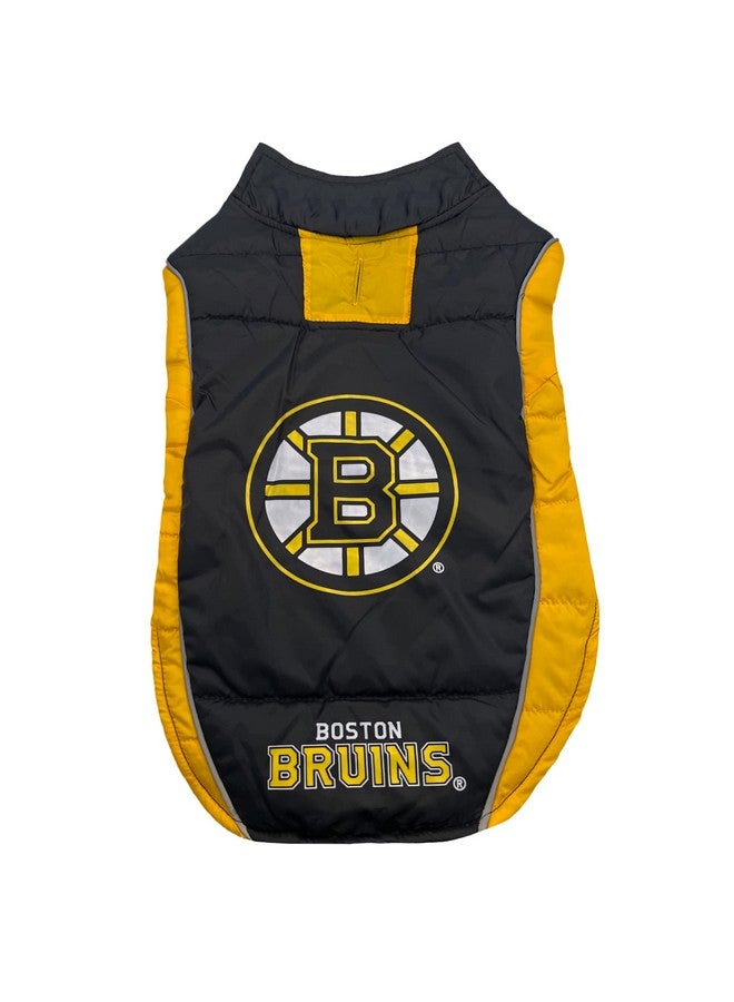 Pets First Pets First NHL Boston Bruins Puffer Vest for Dogs & Cats, Size Medium. Warm, Cozy, and Waterproof Dog Coat, for Small and Large Dogs/Cats. Best NHL Licensed PET Warming Sports Jacket - Image 1