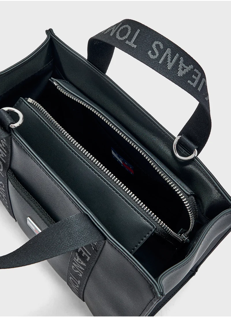 تومي جينز Logo Detail Zip Over Tote