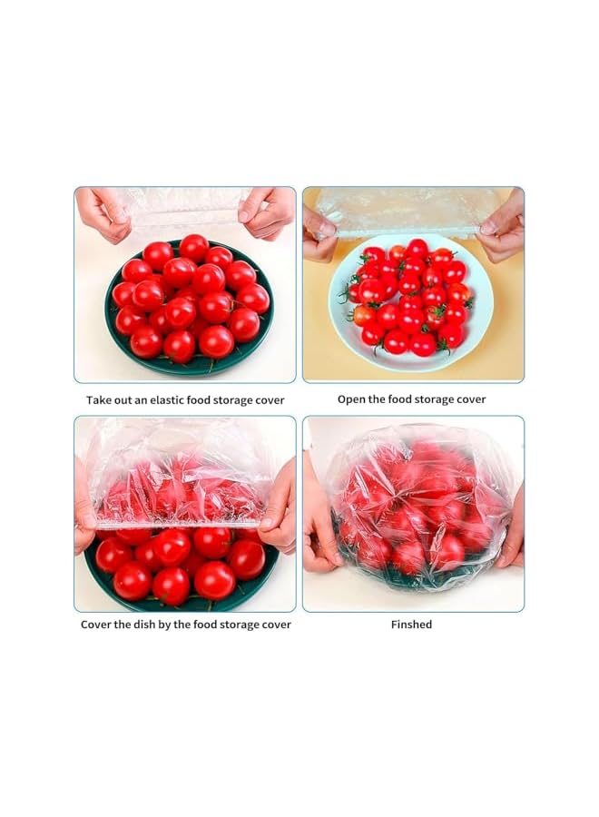 Green Tiger 100pcs Disposable Food Cover Plastic WrapÔΩúFresh Keeping Bags Food Storage CoversÔΩúPlastic Disposable Cling FilmÔΩúContainers Caps Fridge Storage Kitchen Transparent Saver Bag - Image 3