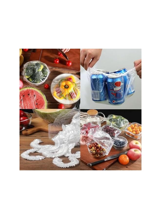 Green Tiger 100pcs Disposable Food Cover Plastic WrapÔΩúFresh Keeping Bags Food Storage CoversÔΩúPlastic Disposable Cling FilmÔΩúContainers Caps Fridge Storage Kitchen Transparent Saver Bag - Image 4