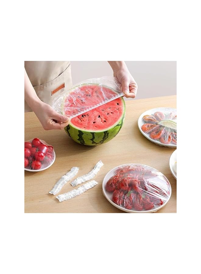 Green Tiger 100pcs Disposable Food Cover Plastic WrapÔΩúFresh Keeping Bags Food Storage CoversÔΩúPlastic Disposable Cling FilmÔΩúContainers Caps Fridge Storage Kitchen Transparent Saver Bag - Image 5