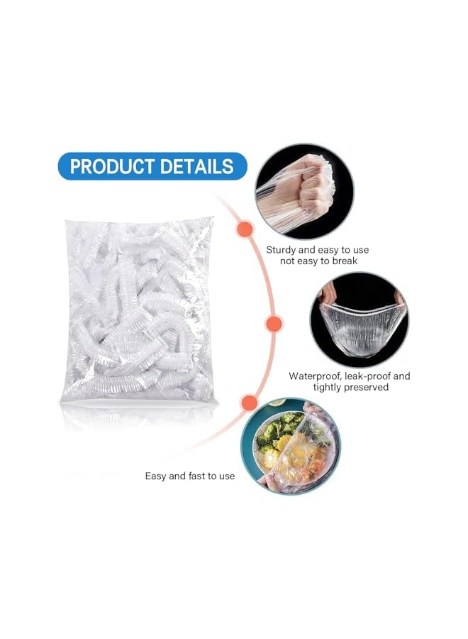 Green Tiger 100pcs Disposable Food Cover Plastic WrapÔΩúFresh Keeping Bags Food Storage CoversÔΩúPlastic Disposable Cling FilmÔΩúContainers Caps Fridge Storage Kitchen Transparent Saver Bag - Image 2