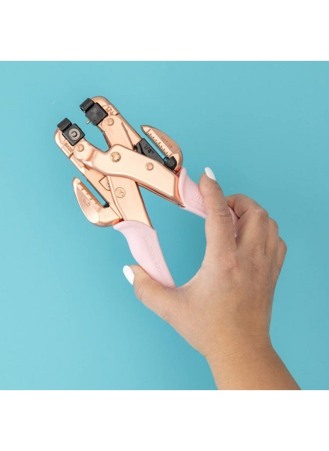 We R Memory Keepers We R Memory Keepers- Crop-A-Dile Eyelet Setter and Snap Punch, Pink Comfort Handle, For 1/8 or 3/16 Inch Holes, Grommet and Embelishment Crafting Puncher for Paper, Fabric, Leather, Plastic, and Metal  - Image 4