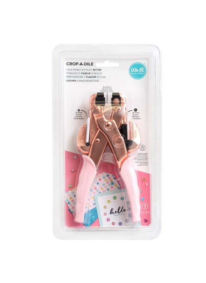 We R Memory Keepers We R Memory Keepers- Crop-A-Dile Eyelet Setter and Snap Punch, Pink Comfort Handle, For 1/8 or 3/16 Inch Holes, Grommet and Embelishment Crafting Puncher for Paper, Fabric, Leather, Plastic, and Metal  - Image 3