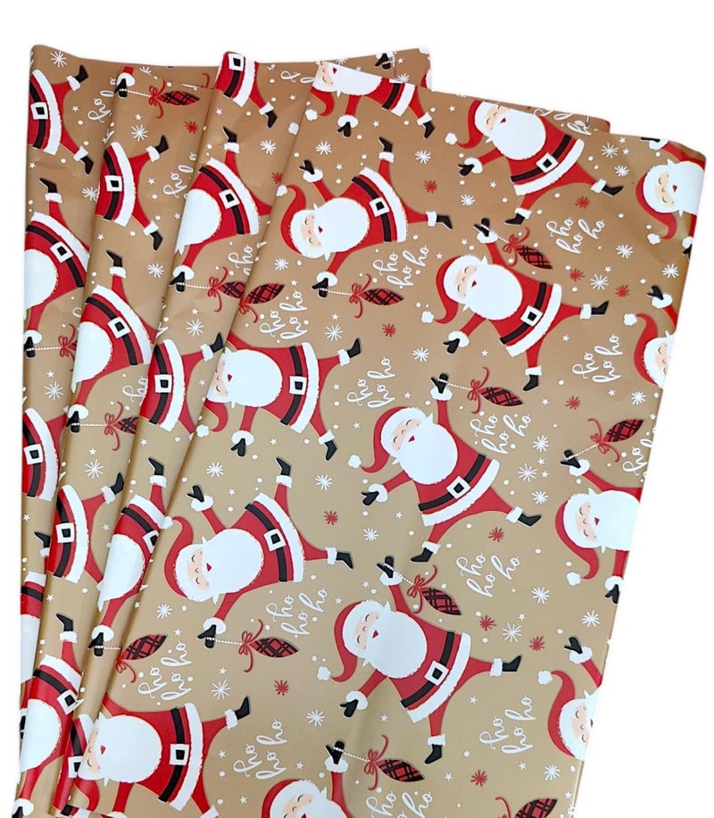 Tera13 TERA 13 Wrapping Paper For Gift Packing, Rapping Sheet For Girls, Christmas Theme Wrapping Paper Roll, Gift Rapping Paper For Kids, Decoration Paper, Notebook Cover, Santa Claus Wrapping Sheet (5 pcs) - Image 4