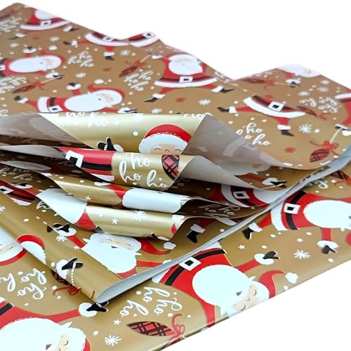 Tera13 TERA 13 Wrapping Paper For Gift Packing, Rapping Sheet For Girls, Christmas Theme Wrapping Paper Roll, Gift Rapping Paper For Kids, Decoration Paper, Notebook Cover, Santa Claus Wrapping Sheet (5 pcs) - Image 1