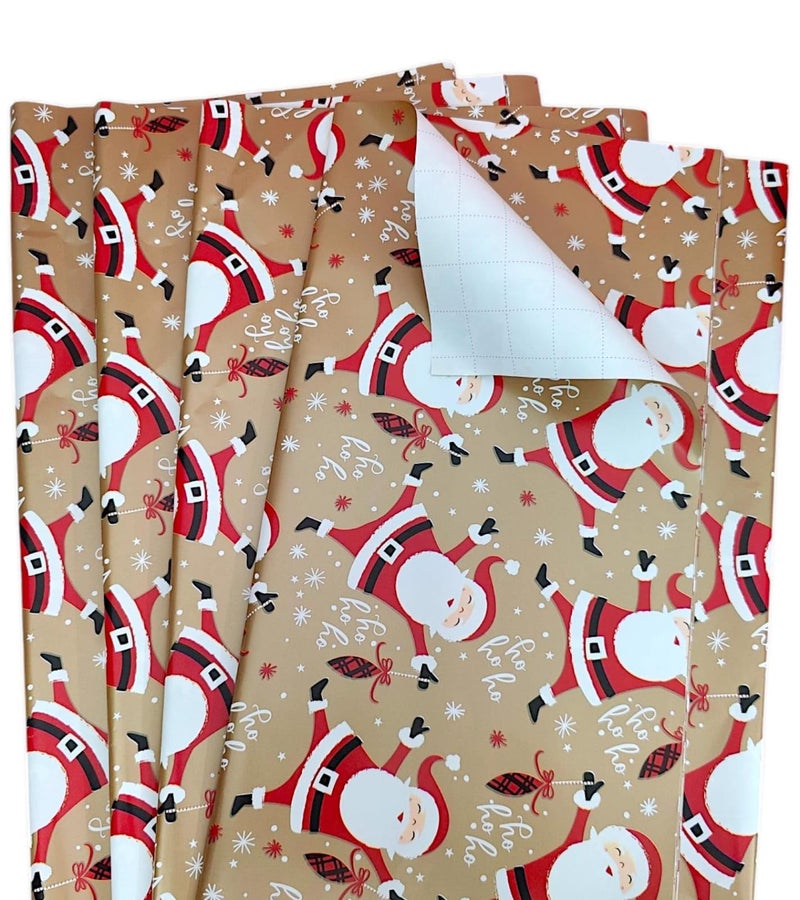 Tera13 TERA 13 Wrapping Paper For Gift Packing, Rapping Sheet For Girls, Christmas Theme Wrapping Paper Roll, Gift Rapping Paper For Kids, Decoration Paper, Notebook Cover, Santa Claus Wrapping Sheet (5 pcs) - Image 3