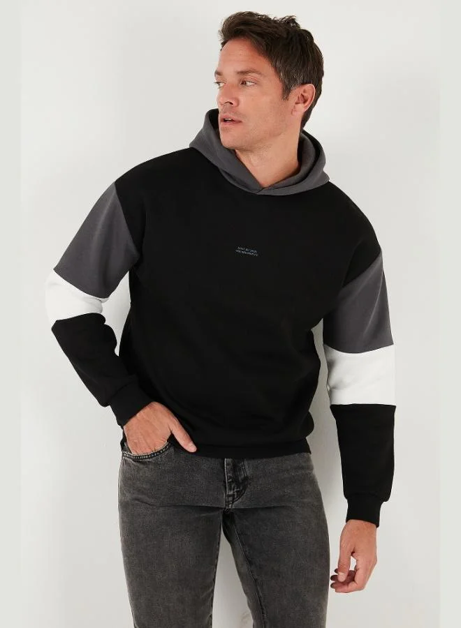 Buratti  Buratti Cotton Relaxed Fit Hooded Furry Soft Raised Sweat Men's SWEAT 5905299 for Men | Best Price UAE