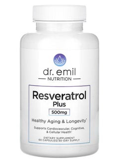 DR EMIL NUTRITION Resveratrol Plus 500 mg 60 Capsules (250 mg per Capsule) 