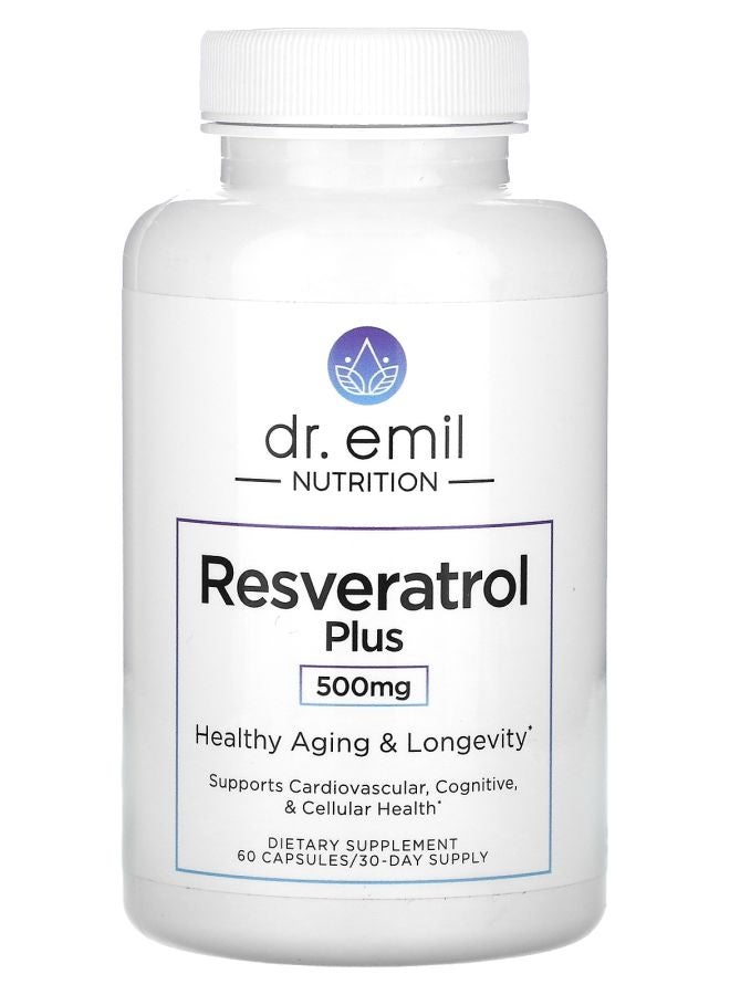 DR EMIL NUTRITION Resveratrol Plus 500 mg 60 Capsules (250 mg per Capsule)