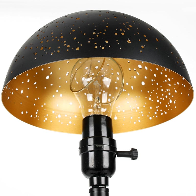 ALUCSET ALUCSET Clip On Lamp Shade Metal Dome Shaped Light Bulb Cover Modern Lighting Decor Small Lampshade for Ceiling Lights Wall Mounted Lights  Black Gold Hollowed Shade 8 Diameter x 4 Height  - Image 4
