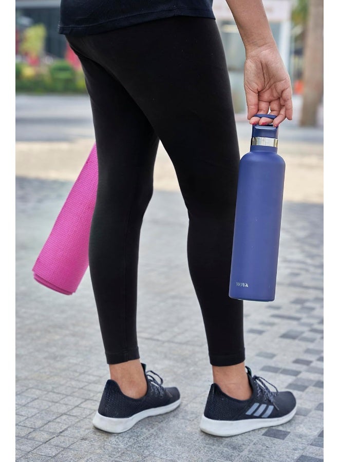 Moya 'Coral Reef' 1L Insulated Sustainable Water Bottle Navy - Image 5
