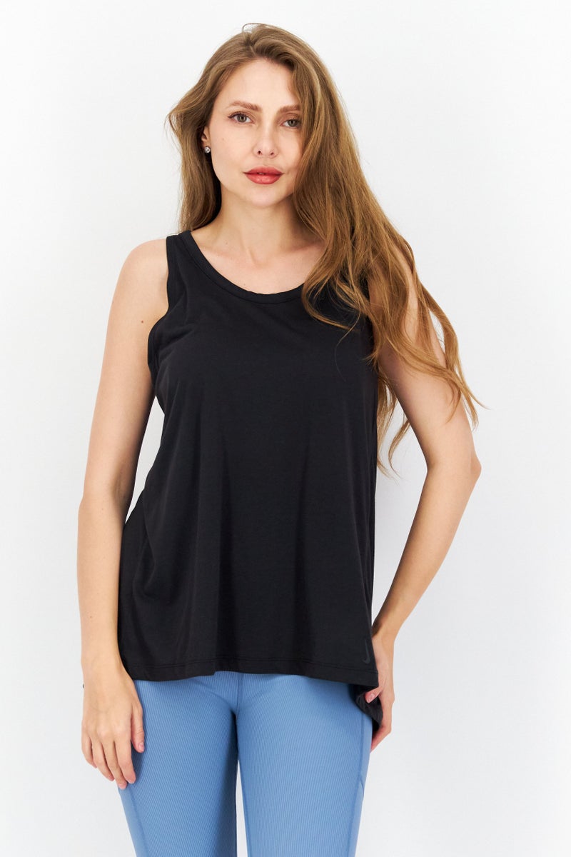 Nike تي شيرت يوغا بلا أكمام للنساء، أسود - Image 1