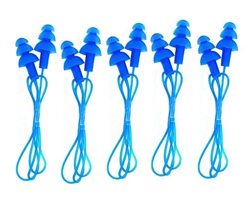CTKcom 5 Pcs Silicone Gel Soft Earplug Corded String Ear Plugs for SwimmingPack of 5Blue - Image 2