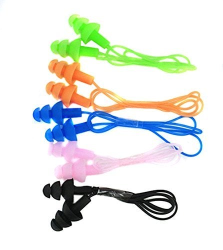 CTKcom 5 Pcs Silicone Gel Soft Earplug Corded String Ear Plugs for SwimmingPack of 5Blue - Image 4