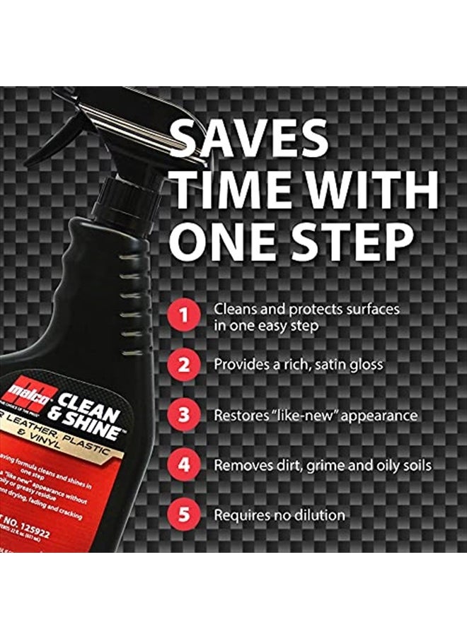 MALCO Clean & Shine Interior Car Cleaner and Dressing – Restore Leather, Plastic and Vinyl Surfaces in Your Vehicle/Clean, Condition and Protect in 1 Simple Step / 1 Gallon (125901)  - Image 4
