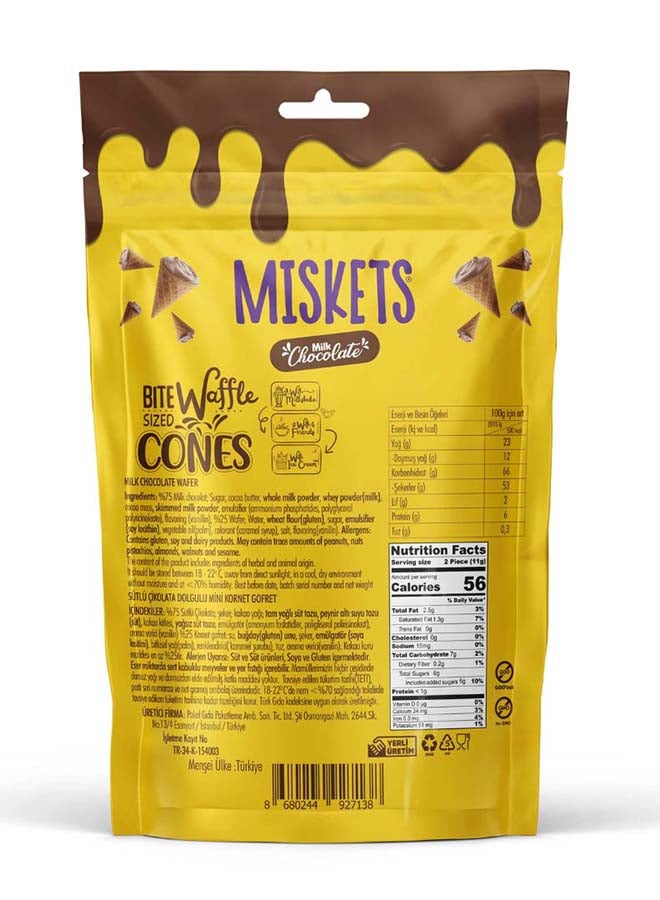 Miskets Belgian Milk Chocolate Filled Waffle Cones, 70 gr - Image 3