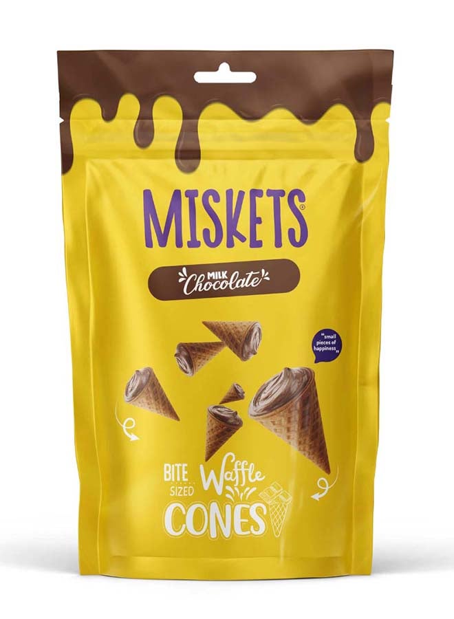 Miskets Belgian Milk Chocolate Filled Waffle Cones, 70 gr - Image 1