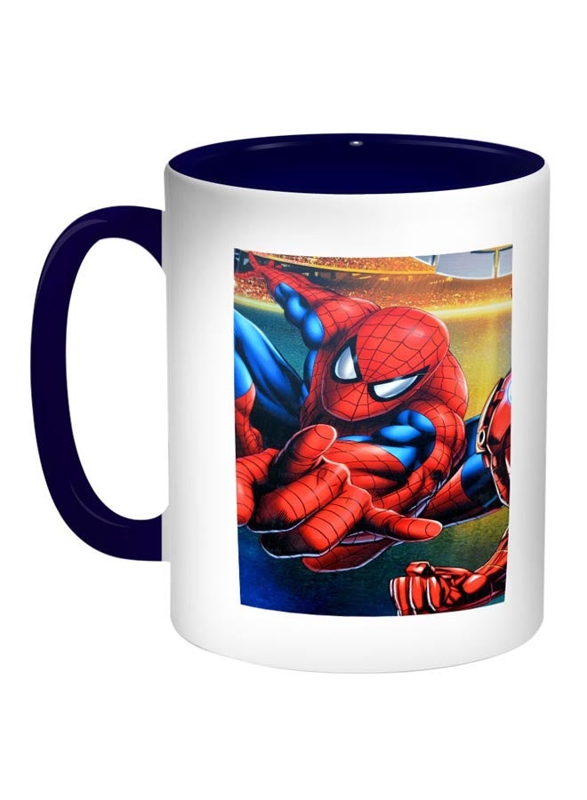 RYN Spiderman Printed Coffee Mug Blue/White/Red 11ounce
