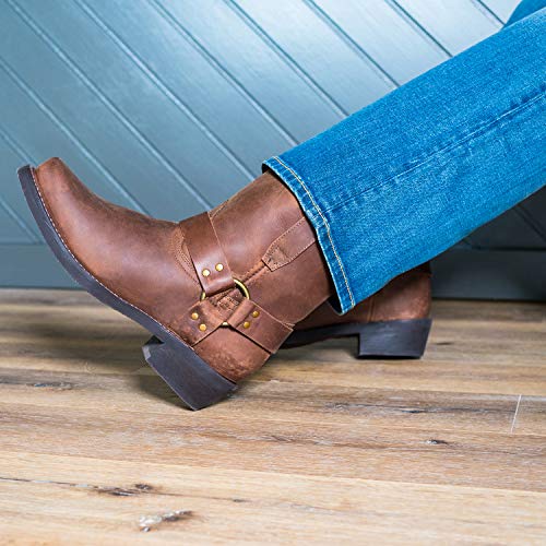 Dingo Boots Mens Rev Up Square Toe Motorcycle Casual Boots Ankle - Brown - Size 11.5 D_M - Image 2