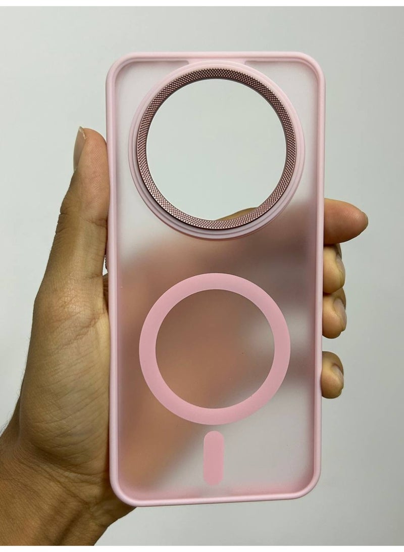 Magsafe Leather Generic Back Case Compatible with Realme 14 Pro Plus. - Image 1