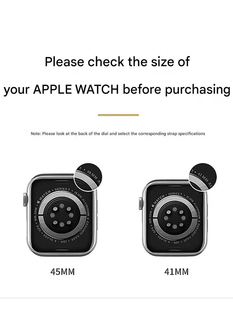 Watch Band Compatible for Apple Watch Series Band 42mm 44mm 45mm 46mm 49mm women, Genuine Leather Double Tour Designed Slim Replacement Strap for iWatch Series10 9 8 7 6 SE  - Image 4