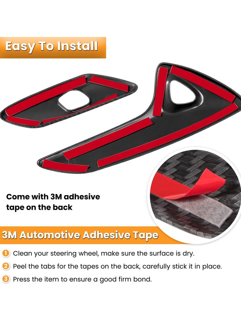 Bukela Carbon Fiber Look Interior Door Handle Cover Trim for Chevrolet Corvette C7 Z06 Z51 ZR1 Stingray Grand Sport 2014 2015 2016 2017 2018 2019 Side Inner Door Handle Accessories Decoration (Black) - Image 5