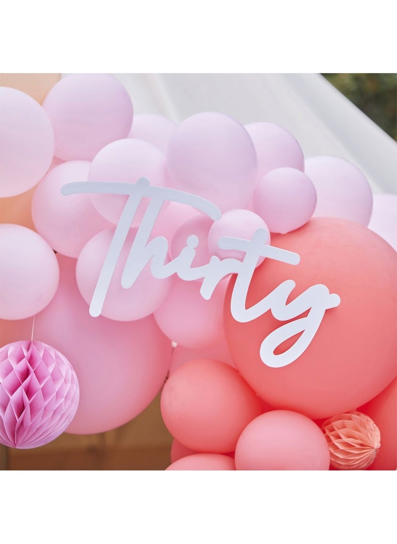 Ginger Ray Thirty Banner White Cardboard 70cm - Image 3