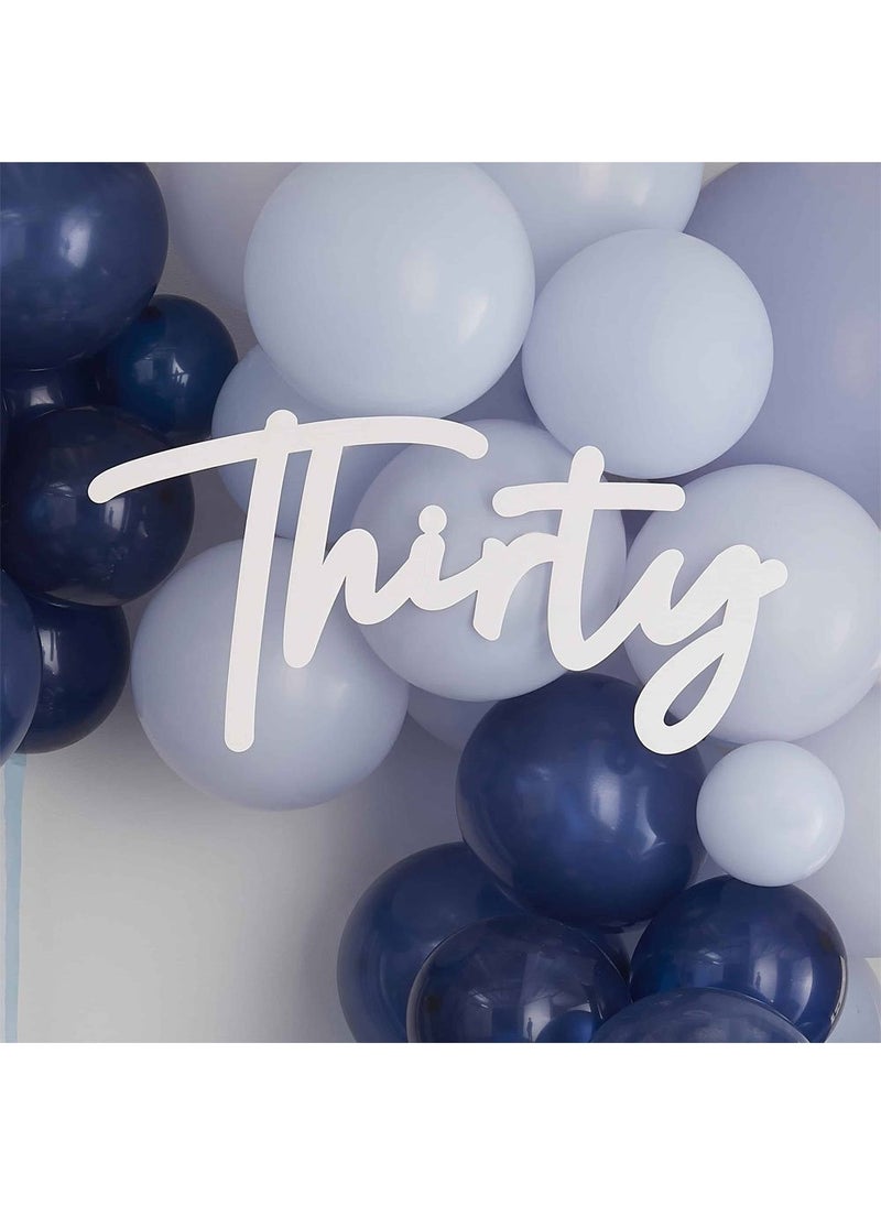 Ginger Ray Thirty Banner White Cardboard 70cm - Image 2