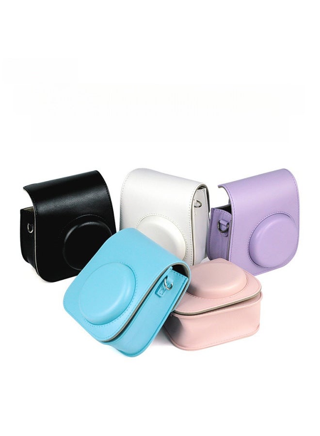 Fuji Clapper Mini12/SE/99 Camera Bag 7 Transparent 90 Leather Case 25 Storage 40 Protective Case Realistic-Color:Mini12 Retro Bag Blue With Straps⚑ - Image 2