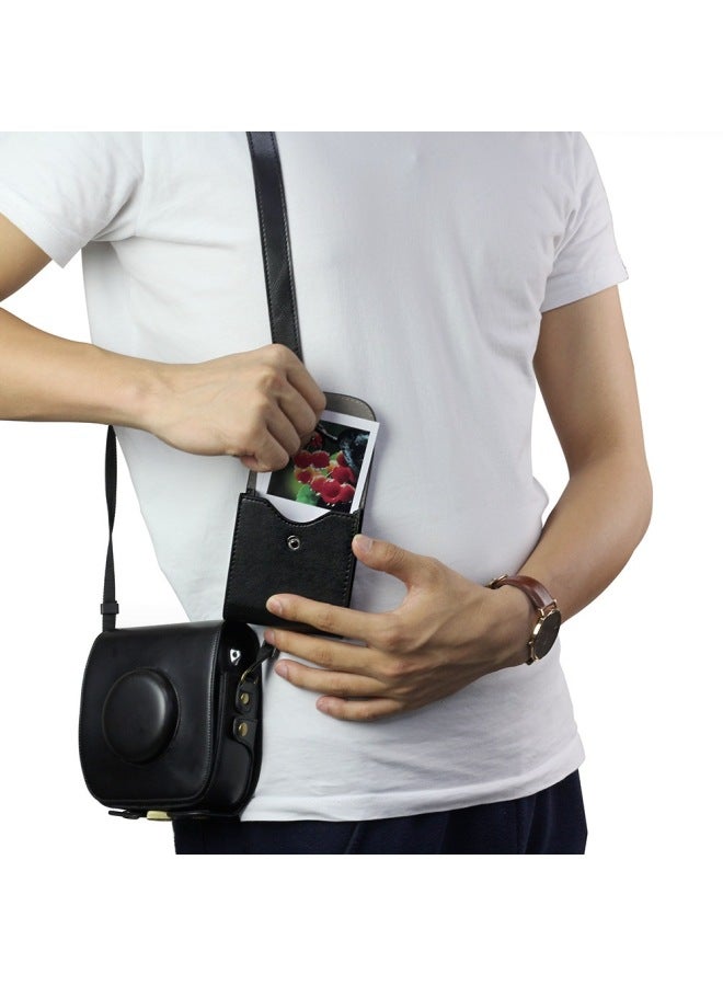 Fuji Clapper Mini12/SE/99 Camera Bag 7 Transparent 90 Leather Case 25 Storage 40 Protective Case Realistic-Color:Mini12 Retro Bag Blue With Straps⚑ - Image 4