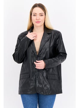 Women Plaid Motorcycle Jacket, Black